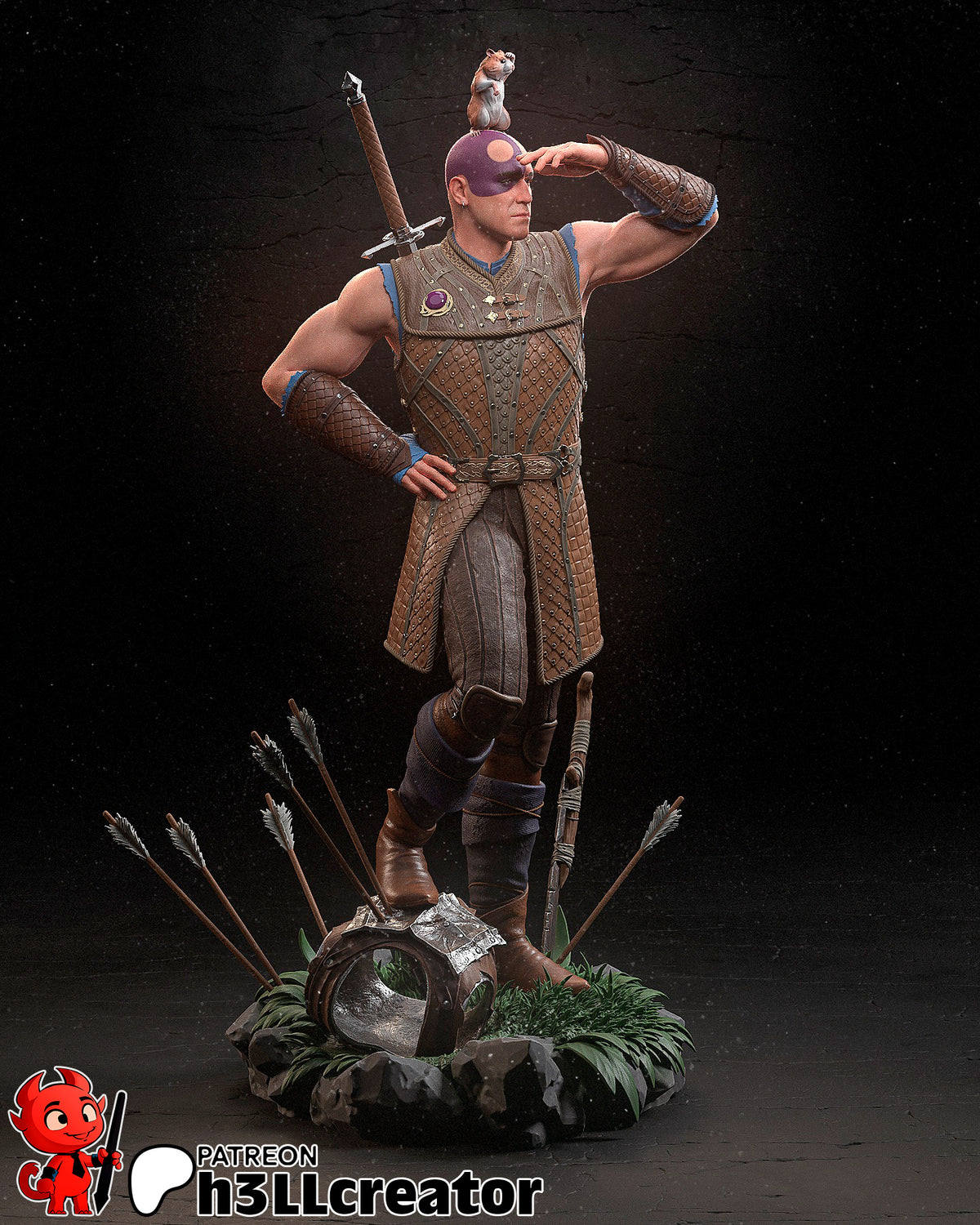 Figurine Baldur's Gate, figurine Minsc, figurine a peindre