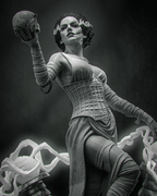 figurine fiancée de frankenstein, figurine monstre, halloween, figurine a peindre