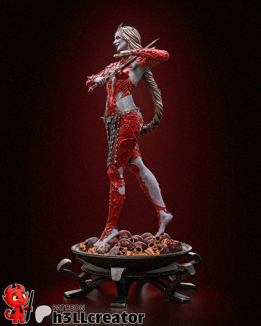 Orin la rouge, figurine Orin, figurine Baldur's Gate, Baldur's Gate, figurine à peindre