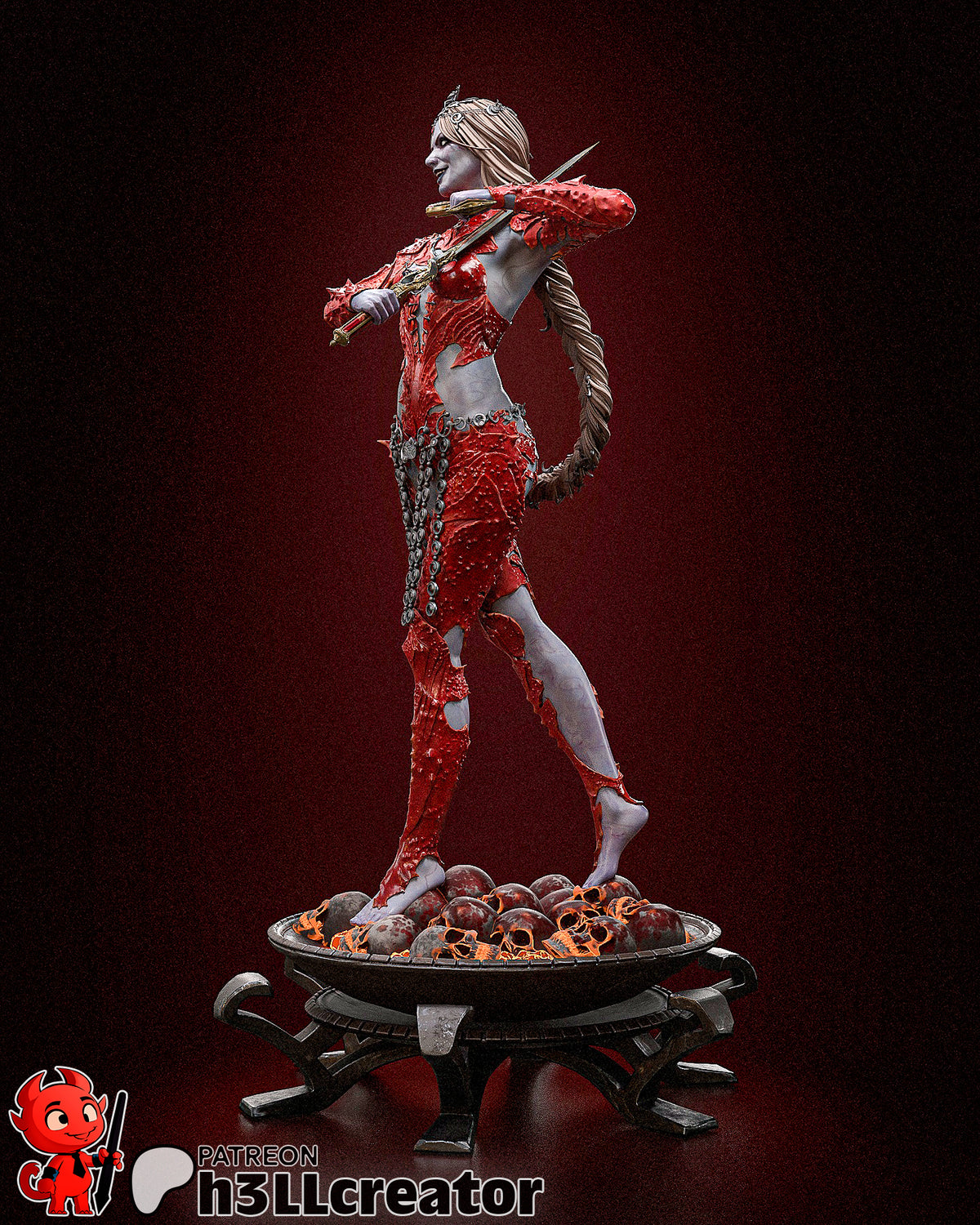Orin la rouge, figurine Orin, figurine Baldur's Gate, Baldur's Gate, figurine à peindre