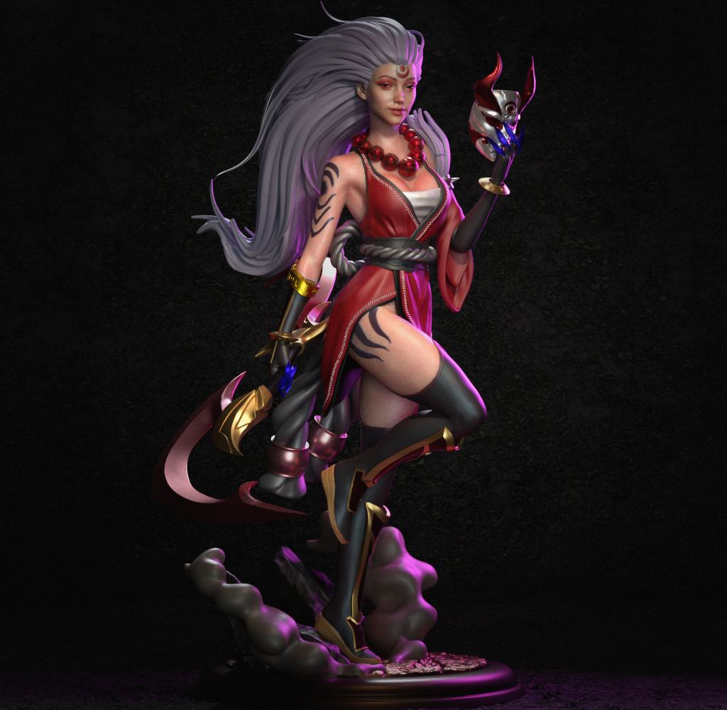 figurine diana LOL, league of legends, figurine blood moon diana, figurine a peindre