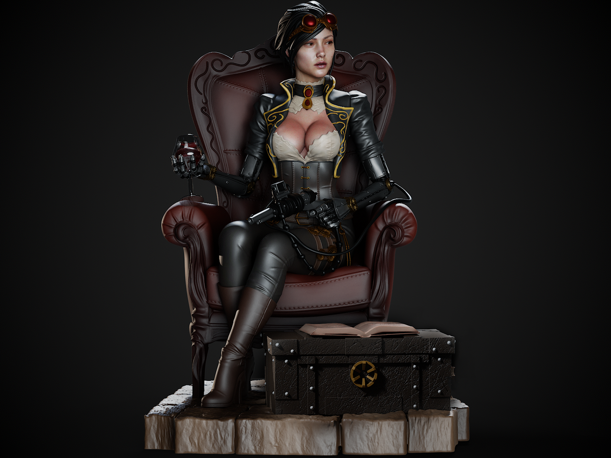 Lady Mechanika, figurine lady mechanika, figurine a peindre, steampunk
