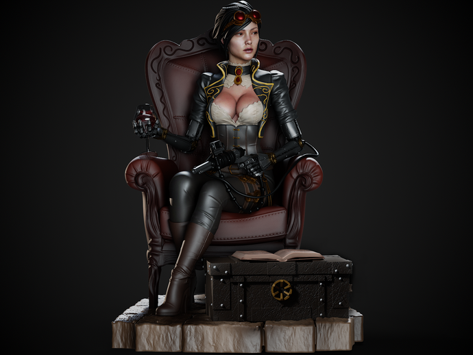 Lady Mechanika, figurine lady mechanika, figurine a peindre, steampunk
