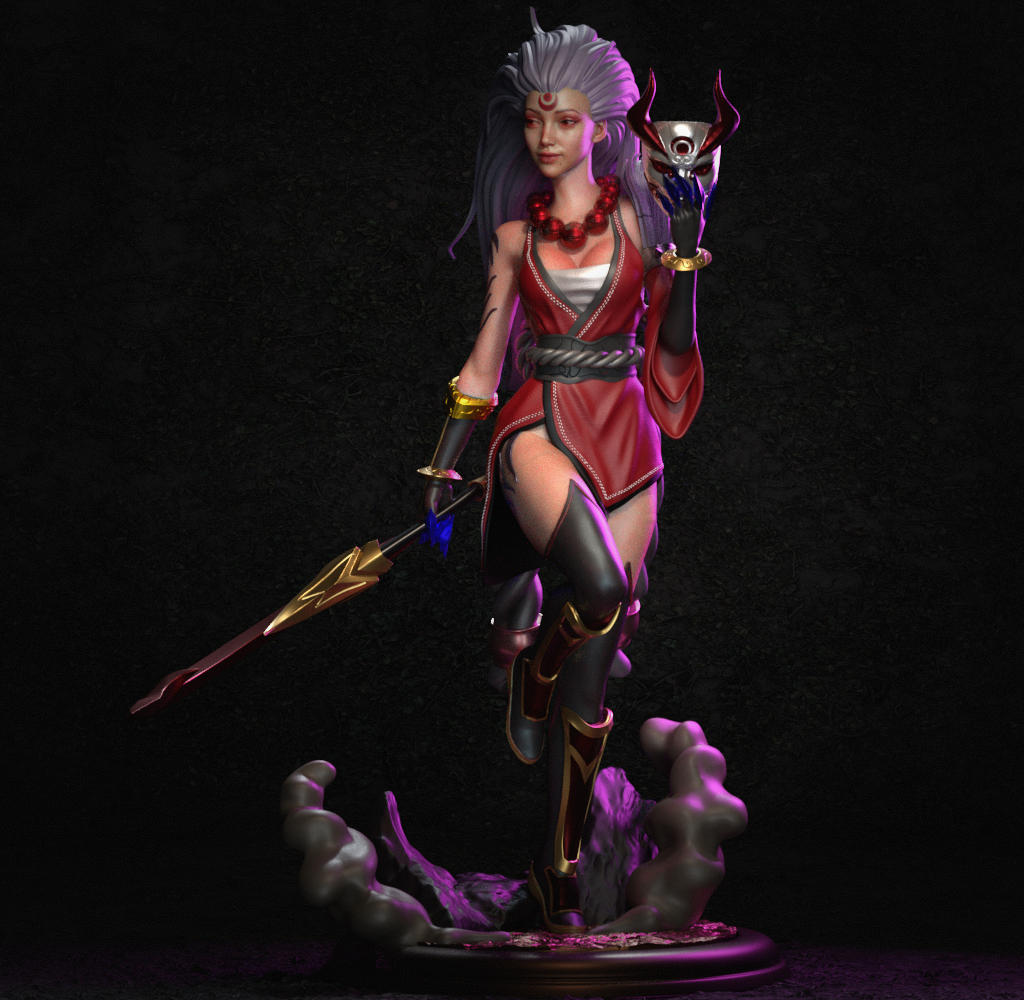figurine diana LOL, league of legends, figurine blood moon diana, figurine a peindre