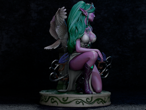 figurine tyrande murmevent, wow, world of warcraft, figurine a peindre, elfe de la nuit