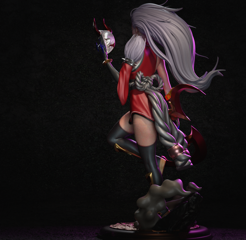 figurine diana LOL, league of legends, figurine blood moon diana, figurine a peindre