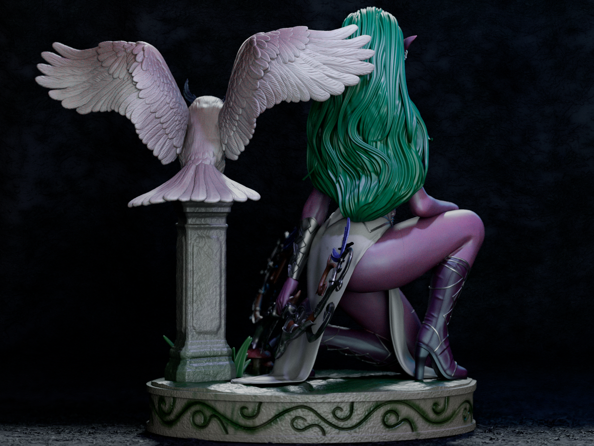 figurine tyrande murmevent, wow, world of warcraft, figurine a peindre, elfe de la nuit
