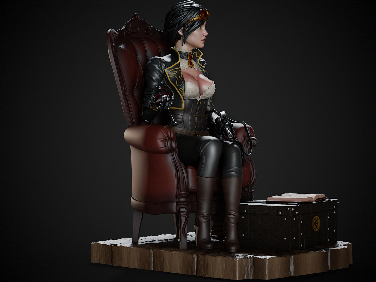 Lady Mechanika, figurine lady mechanika, figurine a peindre, steampunk