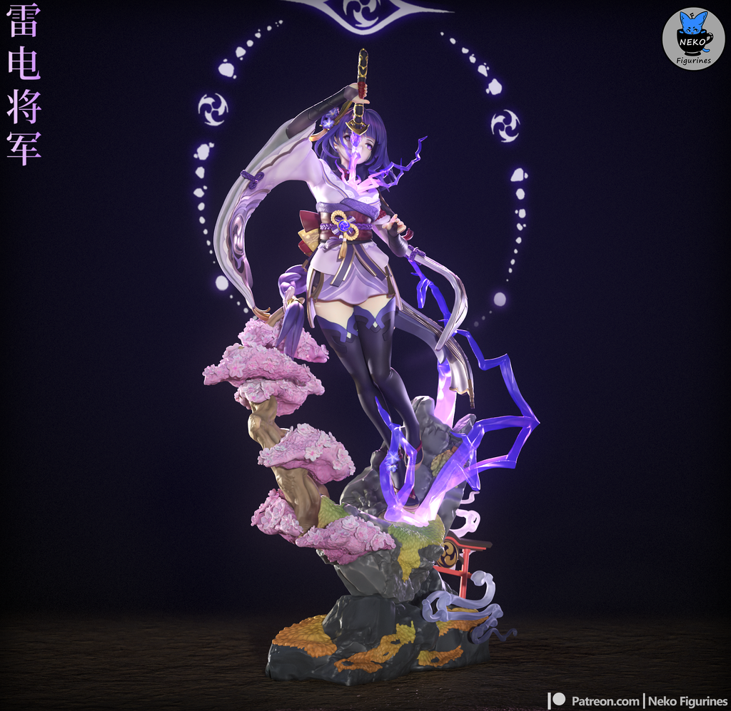 figurine Raiden Shogun Genshin Impact, figurine genshin impact, figurine a peindre