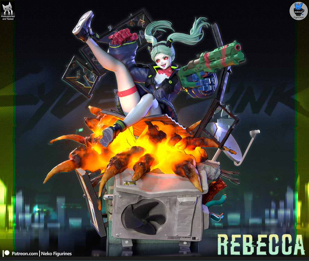 figurine cyberpunk 2077, figurine a peindre, figurine rebecca