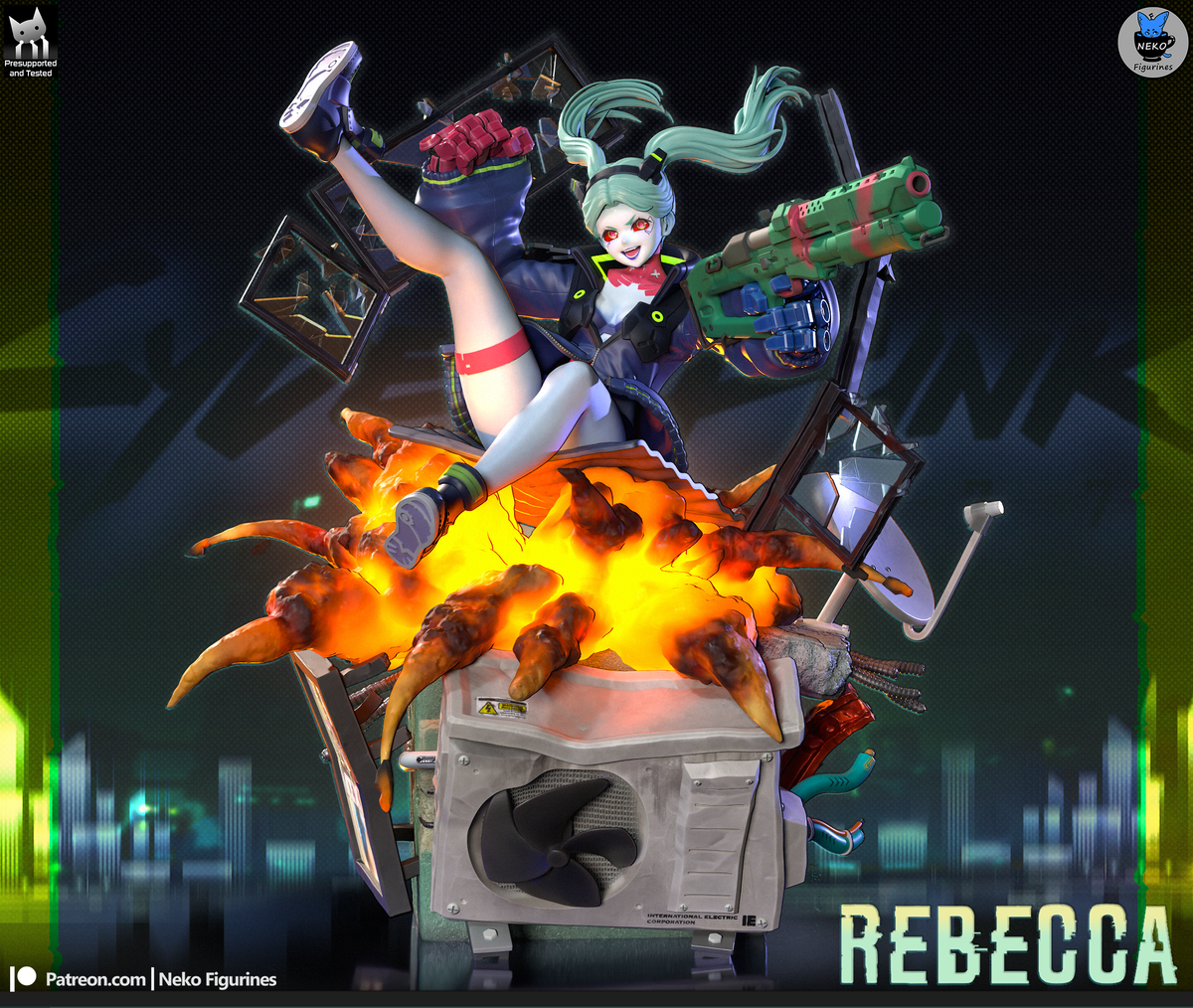 figurine cyberpunk 2077, figurine a peindre, figurine rebecca