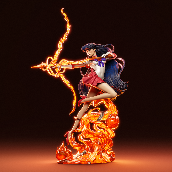 figurine sailor moon, figurine sailor mars, sailro mars, rei hino, figurine rei hino, figurine a peindre