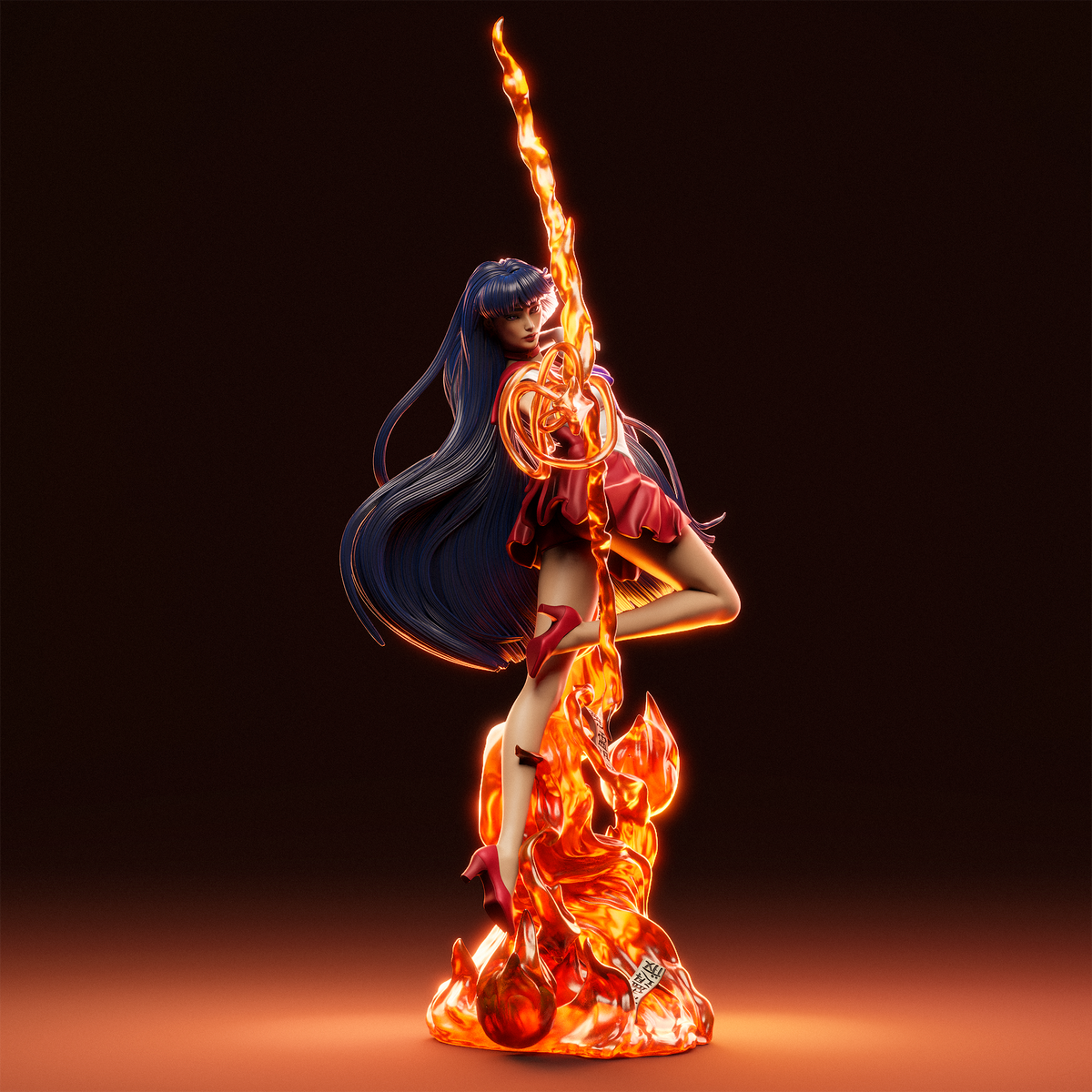 figurine sailor moon, figurine sailor mars, sailro mars, rei hino, figurine rei hino, figurine a peindre