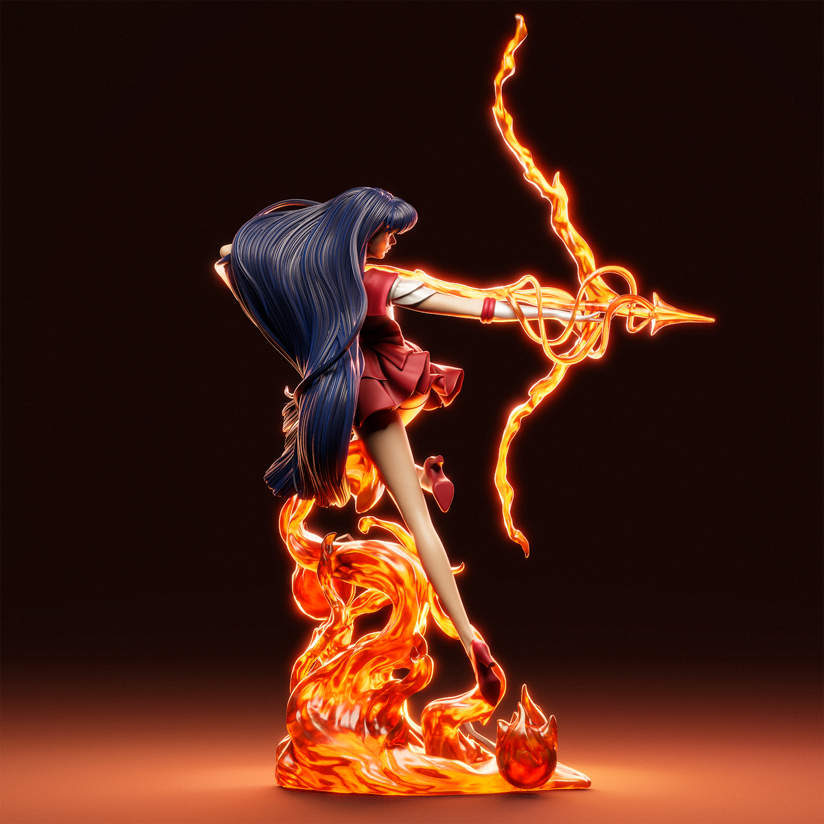 figurine sailor moon, figurine sailor mars, sailro mars, rei hino, figurine rei hino, figurine a peindre