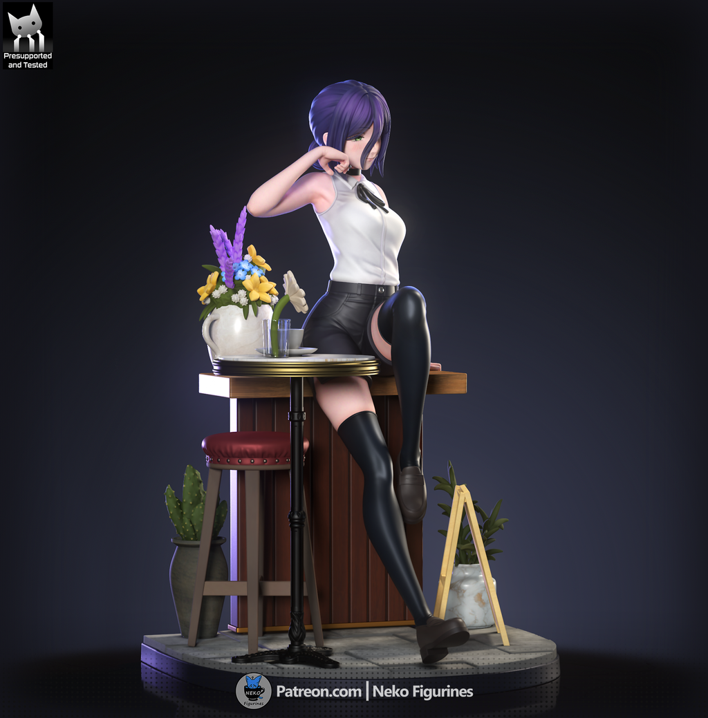 figurine reze chainsaw man, figurine a peindre