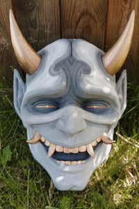 oni, décoration murale oni, décoration japonaise, masque oni, masque japonais, masque samuraï, oni wall decoration, japanese decor, samuraï props, hannya mask, masque hannya, décoration japonaise, manga, anime, Daëlys Art