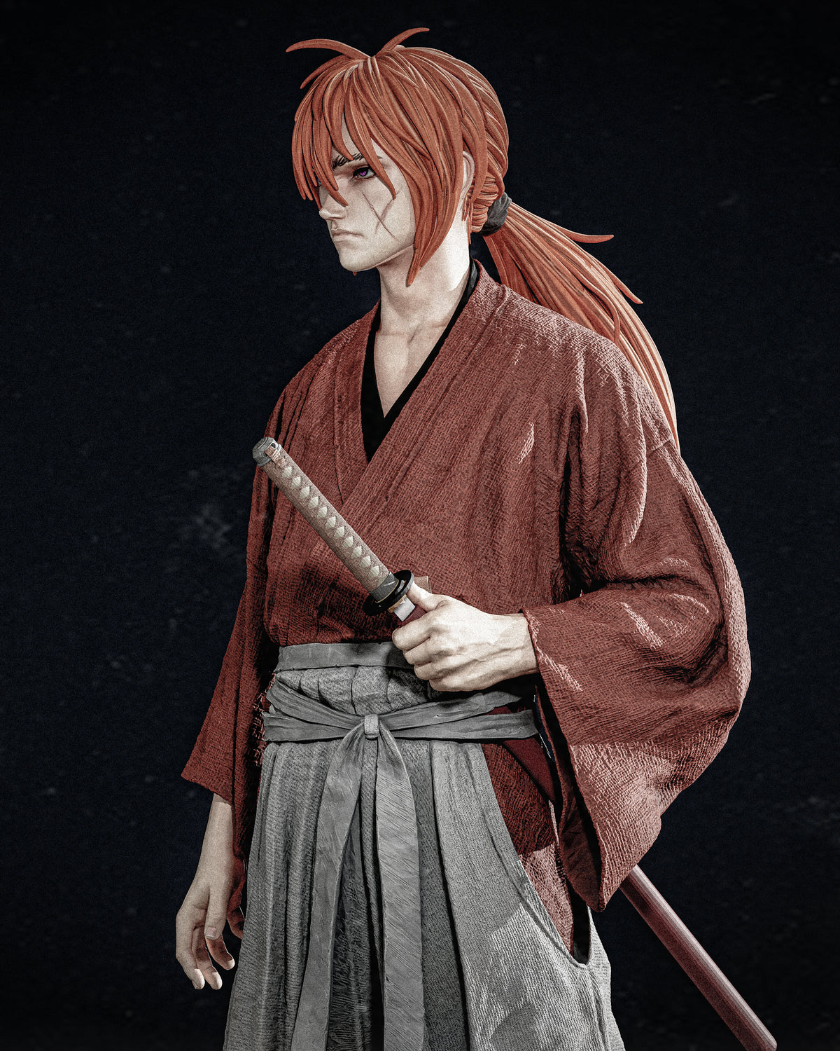 figurine kenshin, figurine samourai, figurine a peindre