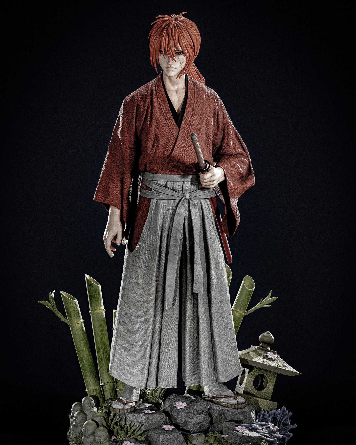 figurine kenshin, figurine samourai, figurine a peindre