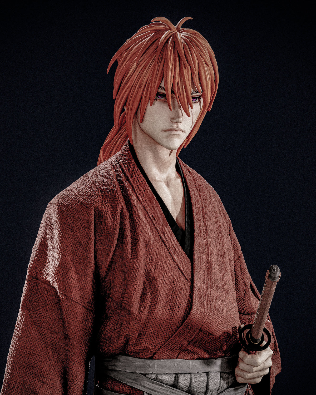figurine kenshin, figurine samourai, figurine a peindre