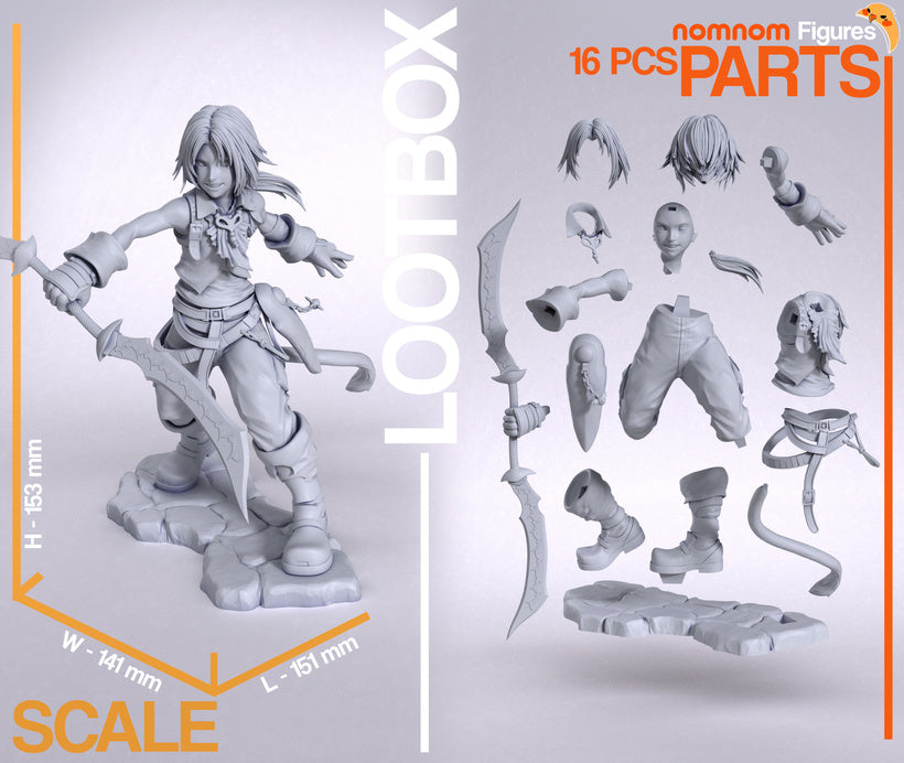 figurine final fantasy, final fantasy IX, Zidane final fantasy, figurine Zidane, figurine a peindre