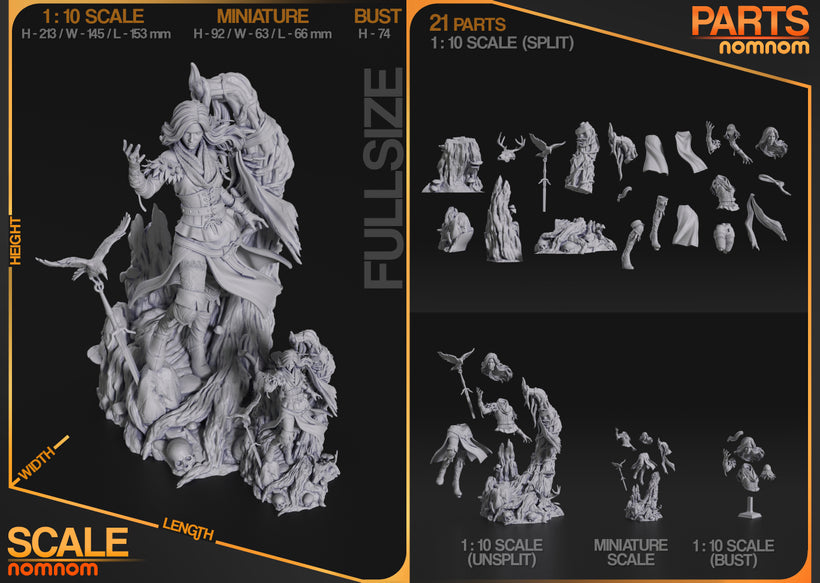 figurine Yennefer, figurine The Witcher, Geralt De Riv, figurine a peindre, Yennefer de Vengerberg
