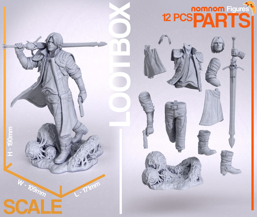 Figurine Dante, dante devil may cry, devil may cry, figurine a peindre
