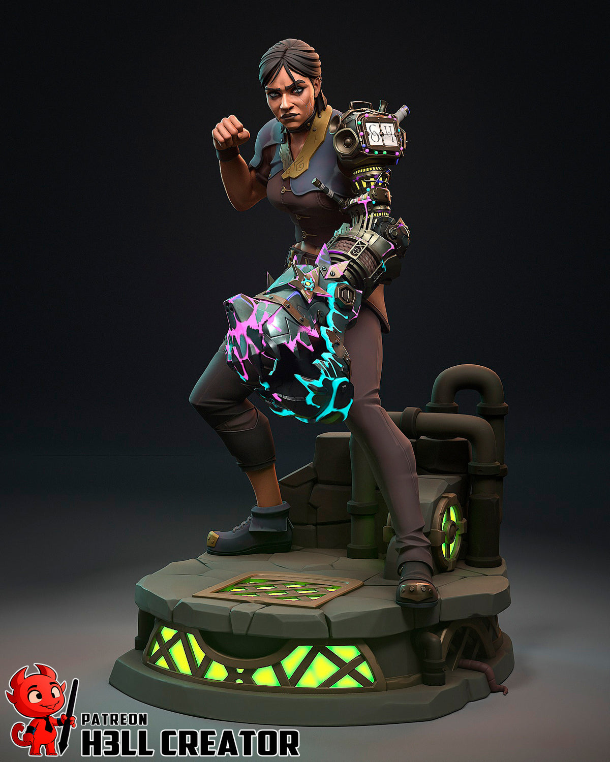 figurine sevika arcane, figurine arcane, figurine a peindre, jinx