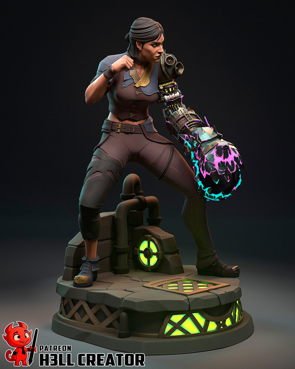figurine sevika arcane, figurine arcane, figurine a peindre, jinx