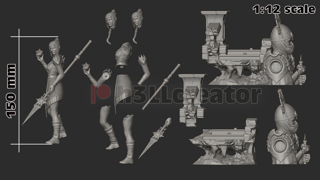 Figurine Baldur's Gate, figurine Ombrecoeur, Shadowheart figurine, figurine Baldur's Gate, figurine à peindre