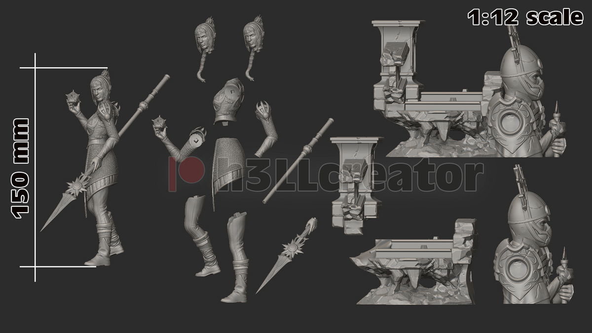 Figurine Baldur's Gate, figurine Ombrecoeur, Shadowheart figurine, figurine Baldur's Gate, figurine à peindre