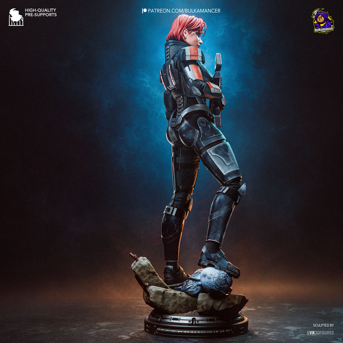 figurine mass effect, figurine john sheppard, figurine jane sheppard, figurine a peindre