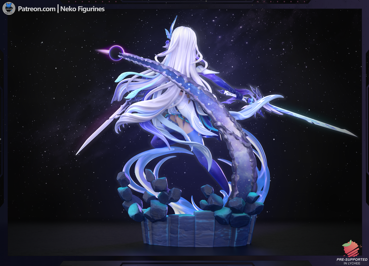 figurine Skirk Genshin  Impact, figurine Genshin Impact, figurine a peindre