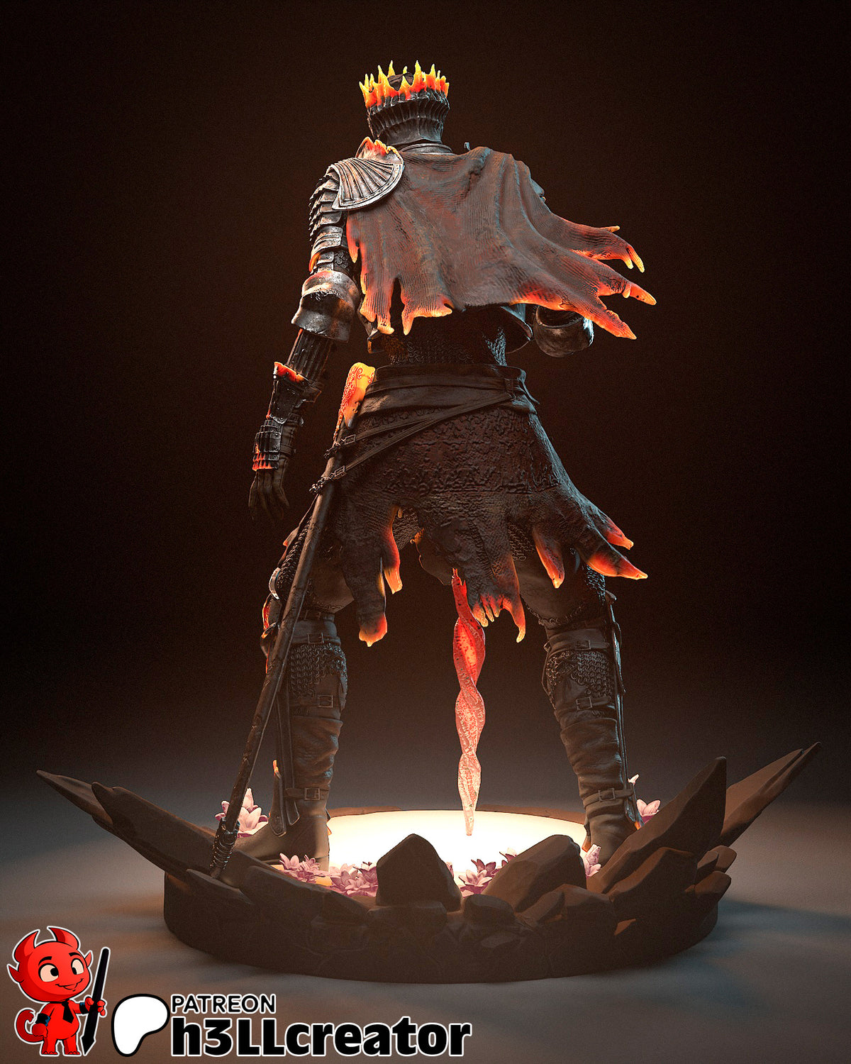 figurine a peindre, figurine lord of cinder, figurine dark souls 3, figurine l'âme des cendres dark souls 3