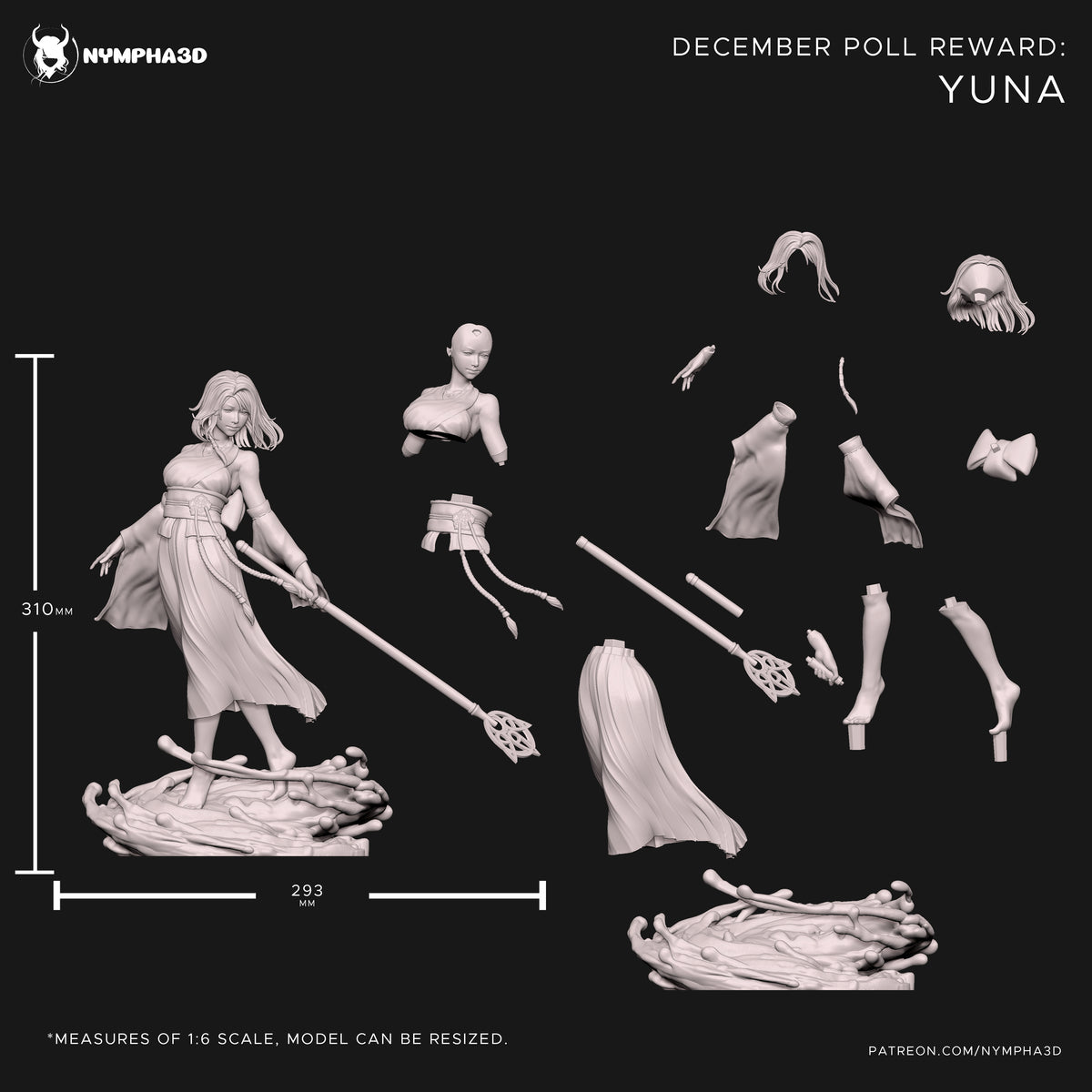 figurine a peindre, yuna, final fantasy x