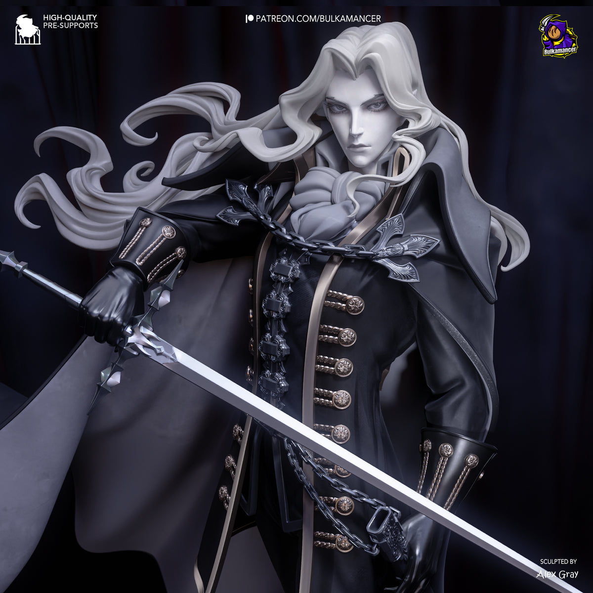 figurine castlevania, figurine alucard, dracula, castlevania, figurine a peindre, vampire