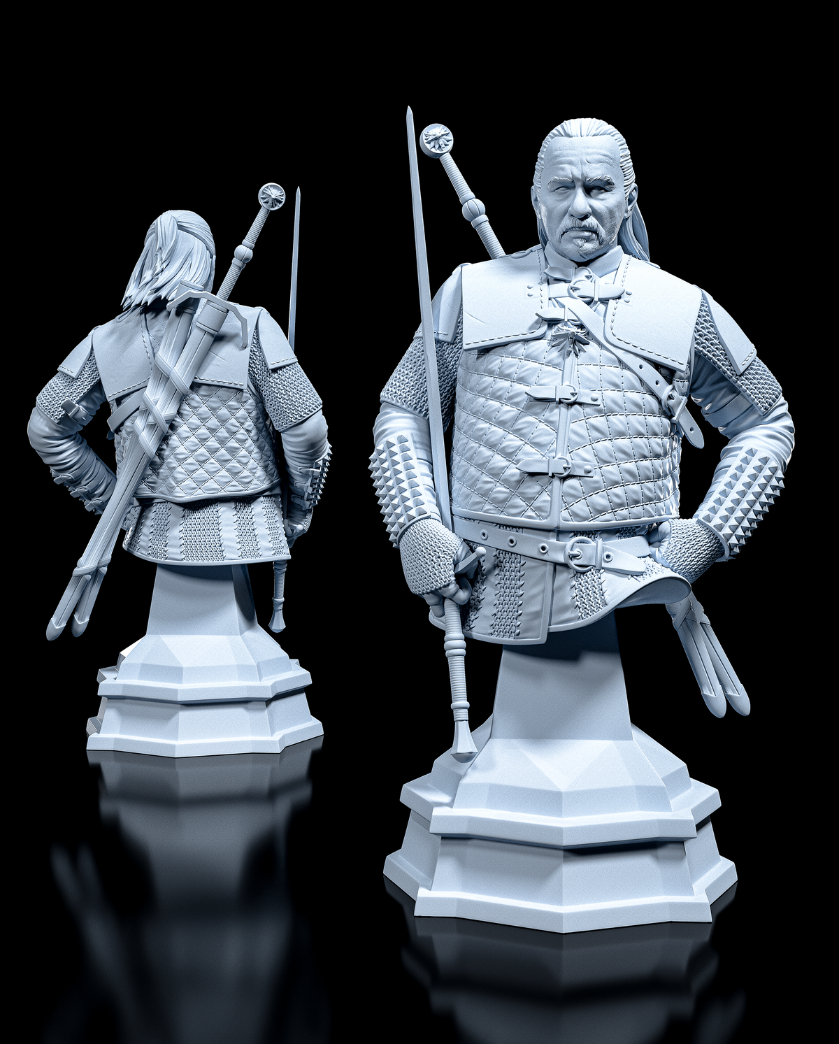 Geralt, figurine Geralt, figurine The Witcher, Geralt De Riv, Vesemir