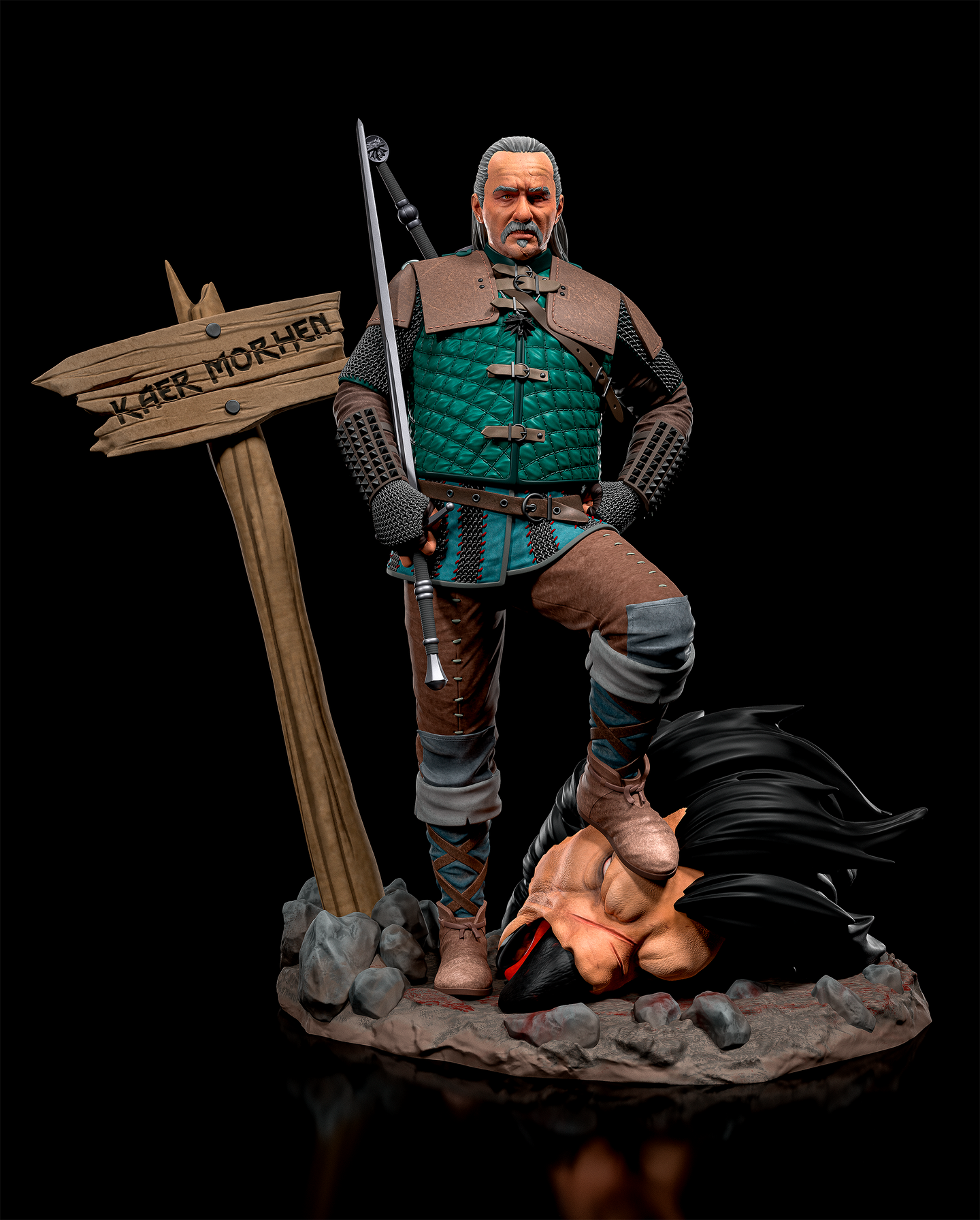 Geralt, figurine Geralt, figurine The Witcher, Geralt De Riv, Vesemir