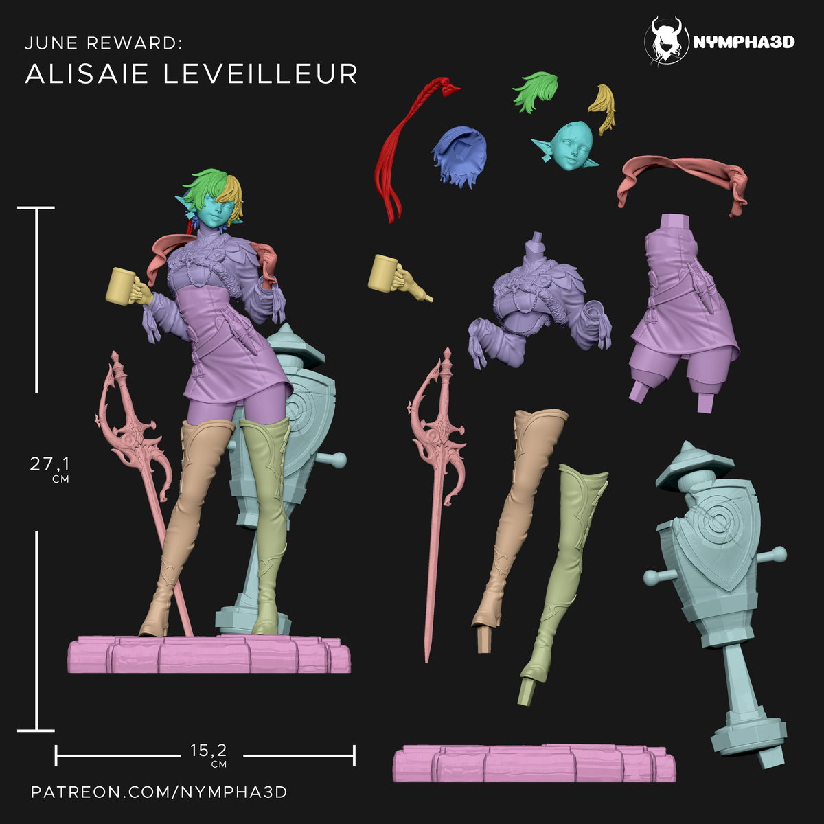 figurine a peindre, figurine Alisaie Leveilleur, ff14, ffxiv