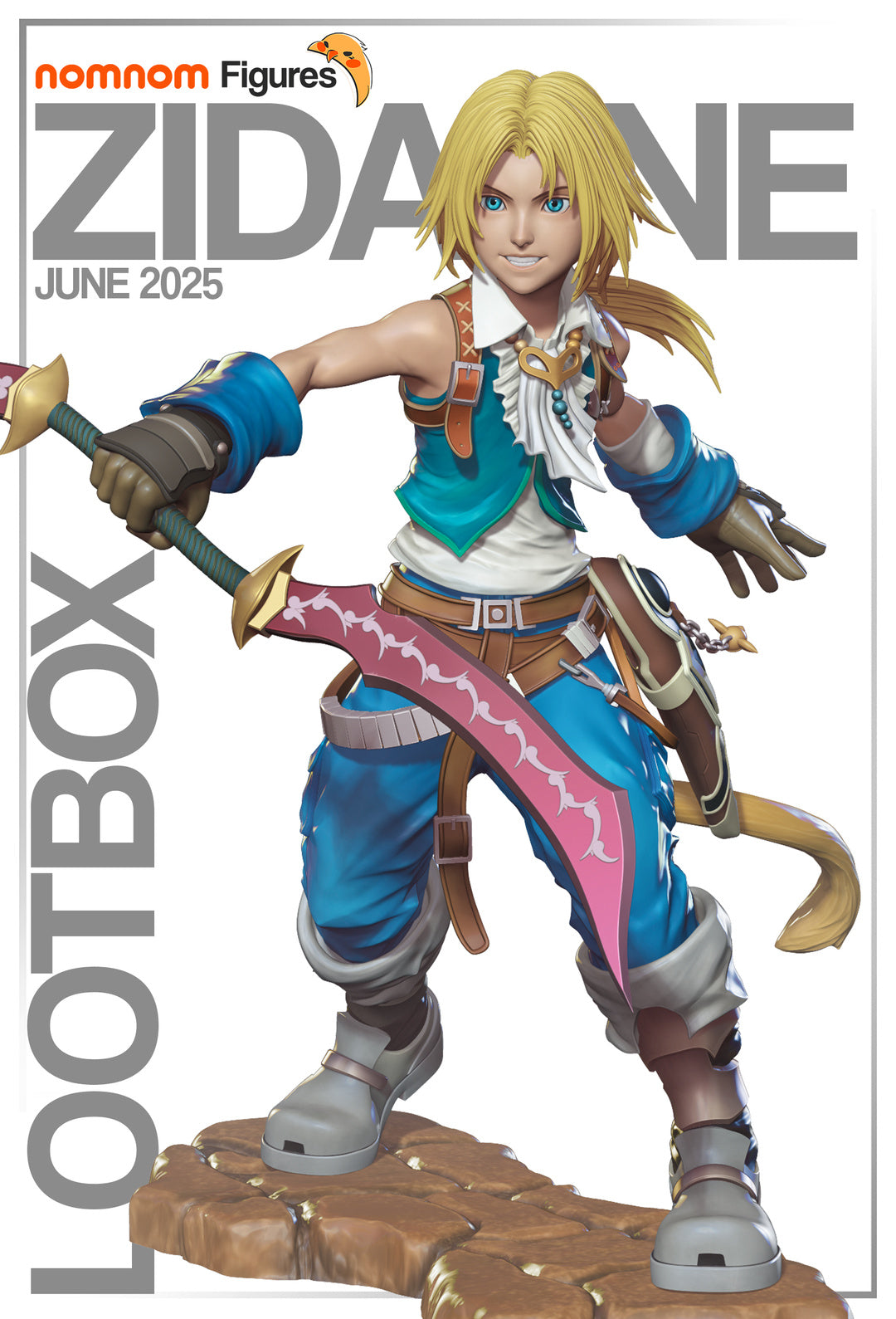 figurine final fantasy, final fantasy IX, Zidane final fantasy, figurine Zidane, figurine a peindre