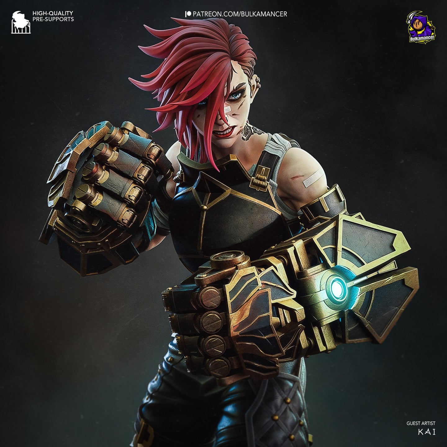 figurine vi, vi arcane, vi league of legends, figurine arcane, figurine league of legends, figurine a peindre