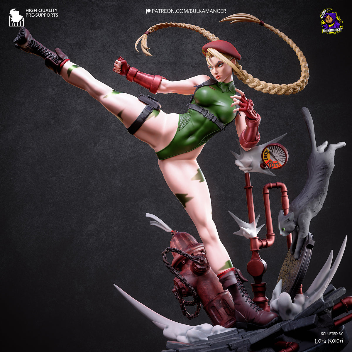 figurine cammy street fighter, figurine a peindre