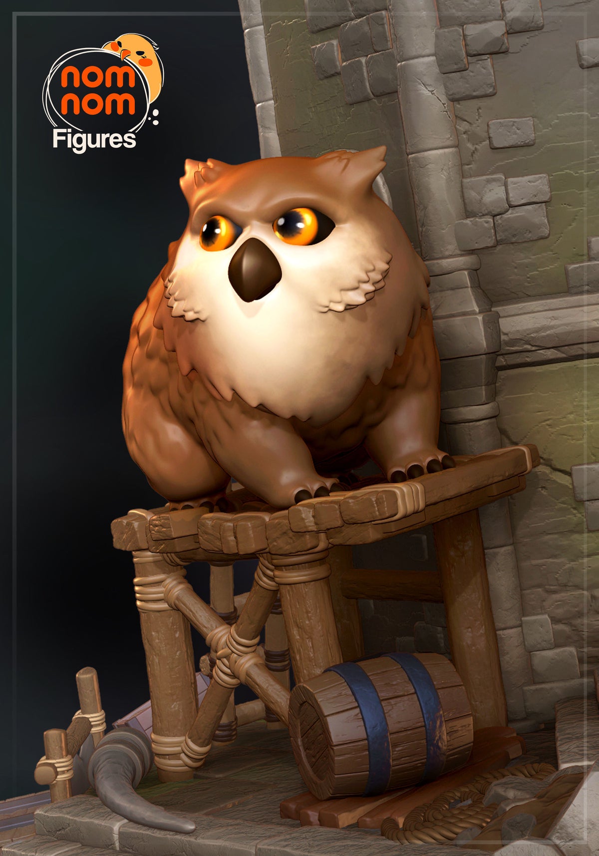 Ours Hibou, diorama, baldur's gate, chibi, mignon, figurine à peindre
