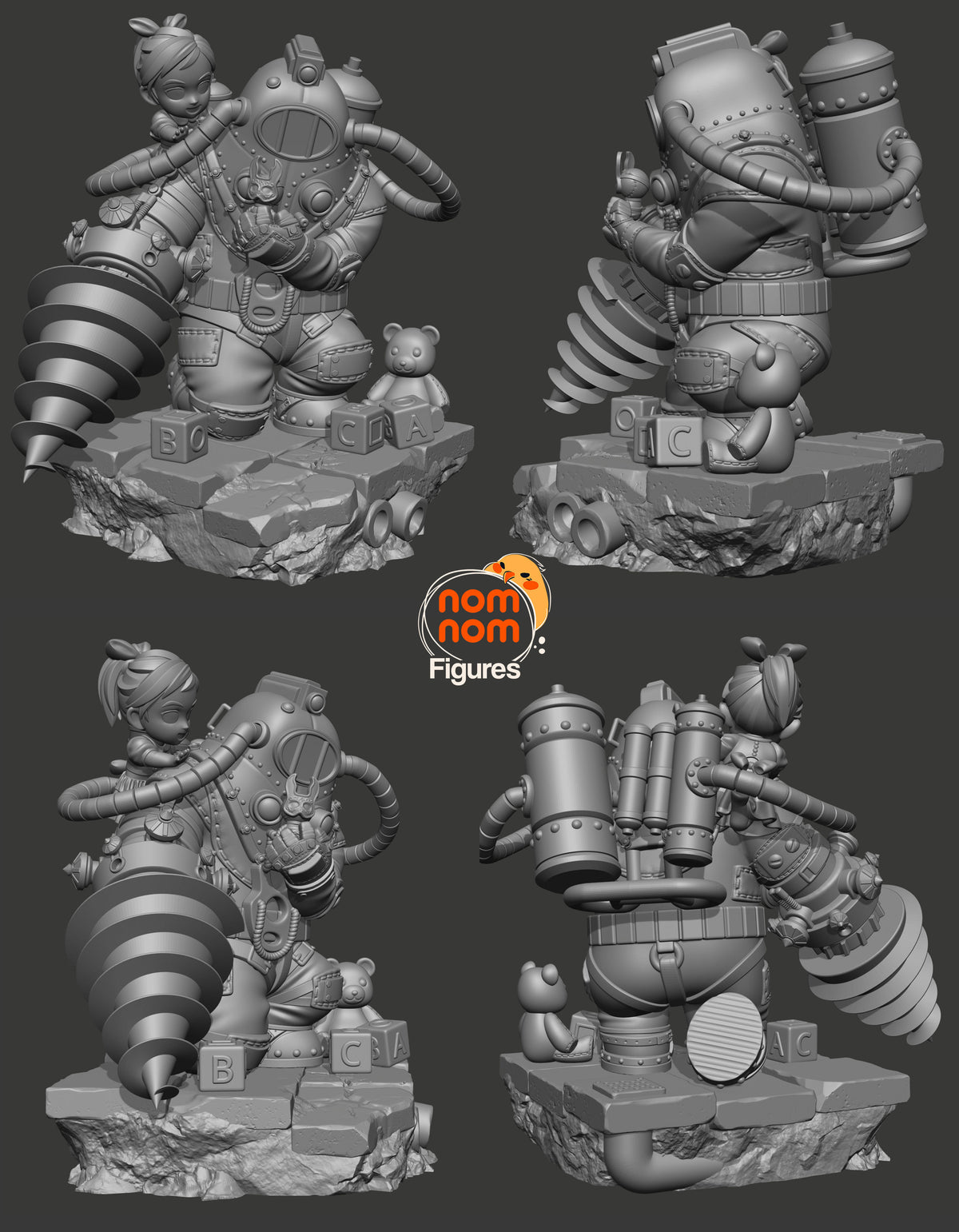 bioshock, big daddy little sister, figurine bioshock
