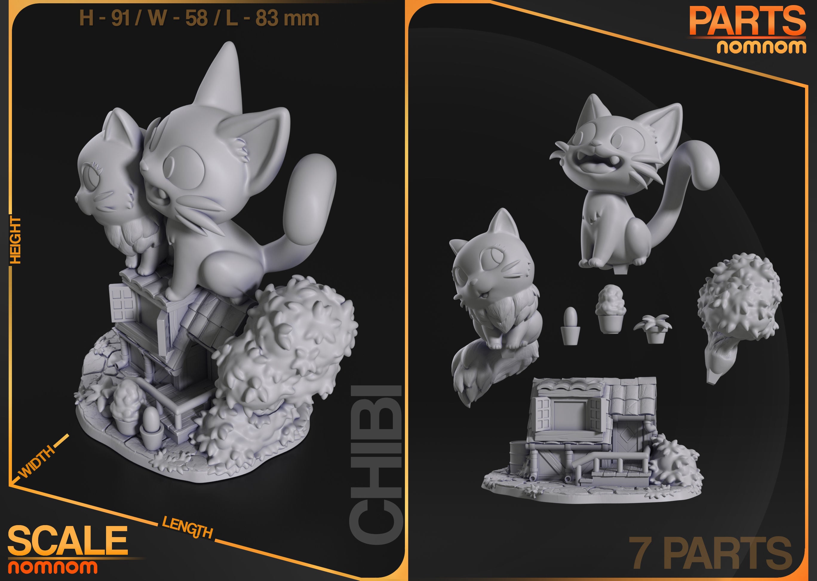 Paintable Figurine - Jiji and Lily Chibi - Kiki – Daëlys Art