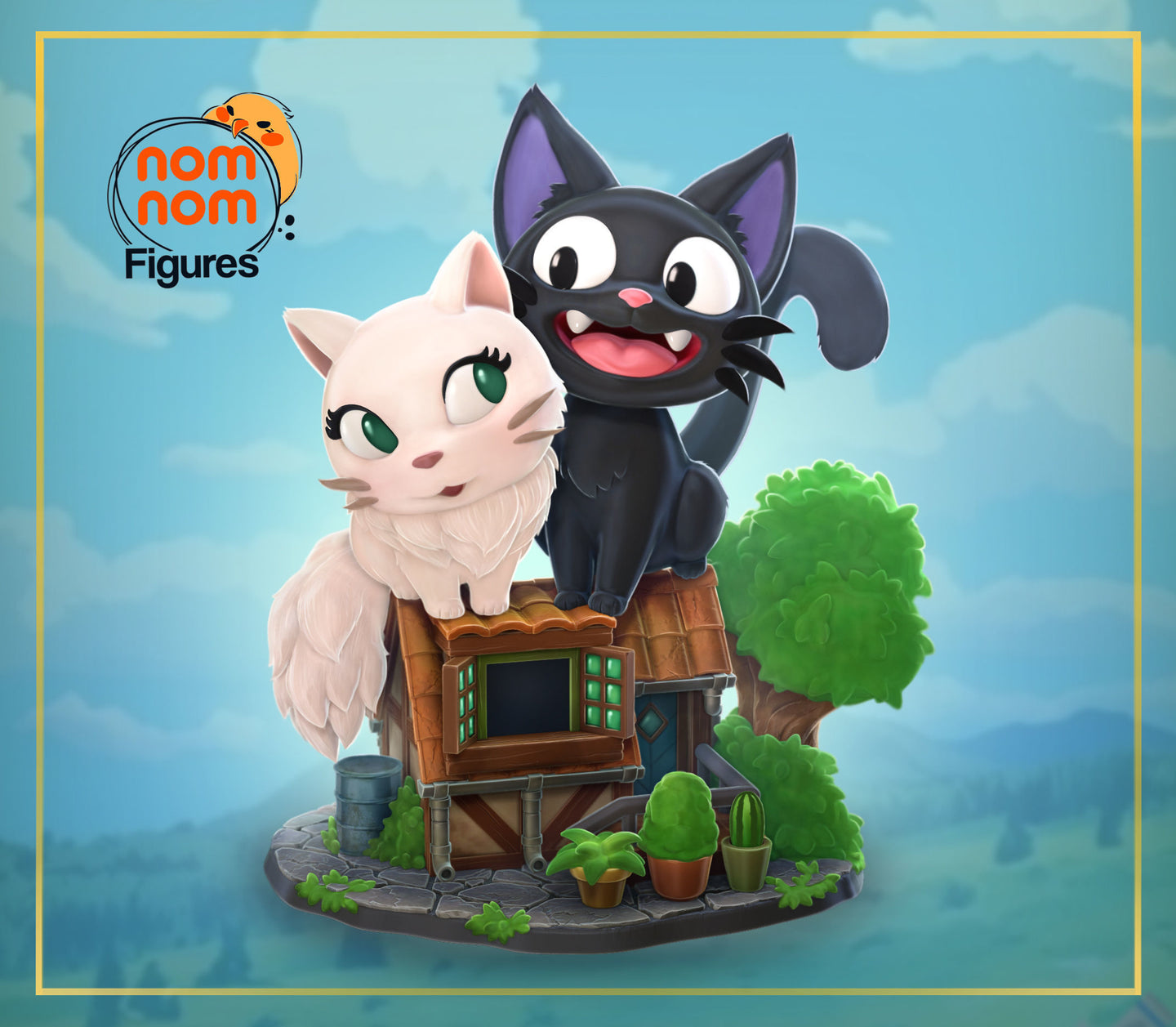 kiki la petite sorcière, kiki delivery service, jiji lily, jiji cat, ghibli, chibi