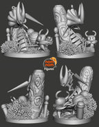 diorama hollow knight, figurine hornet, figurine hollow knight, team cherry