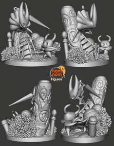 diorama hollow knight, figurine hornet, figurine hollow knight, team cherry