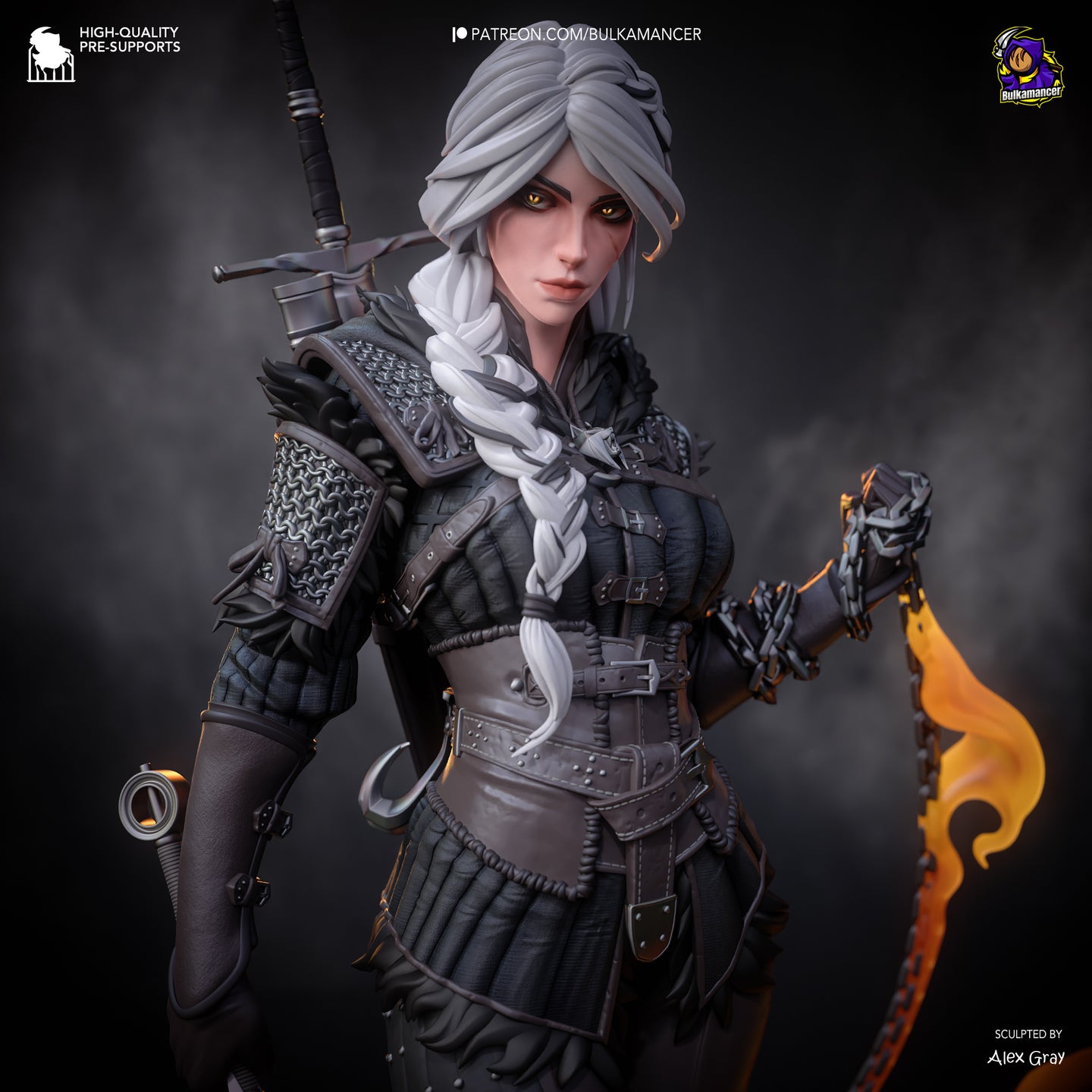 figurine ciri the witcher 4, the witcher 4, figurine ciri the witcher, figurine a peindre, geralt de riv