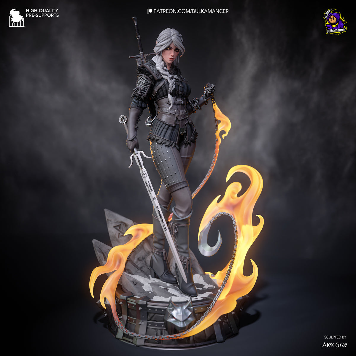 figurine ciri the witcher 4, the witcher 4, figurine ciri the witcher, figurine a peindre, geralt de riv