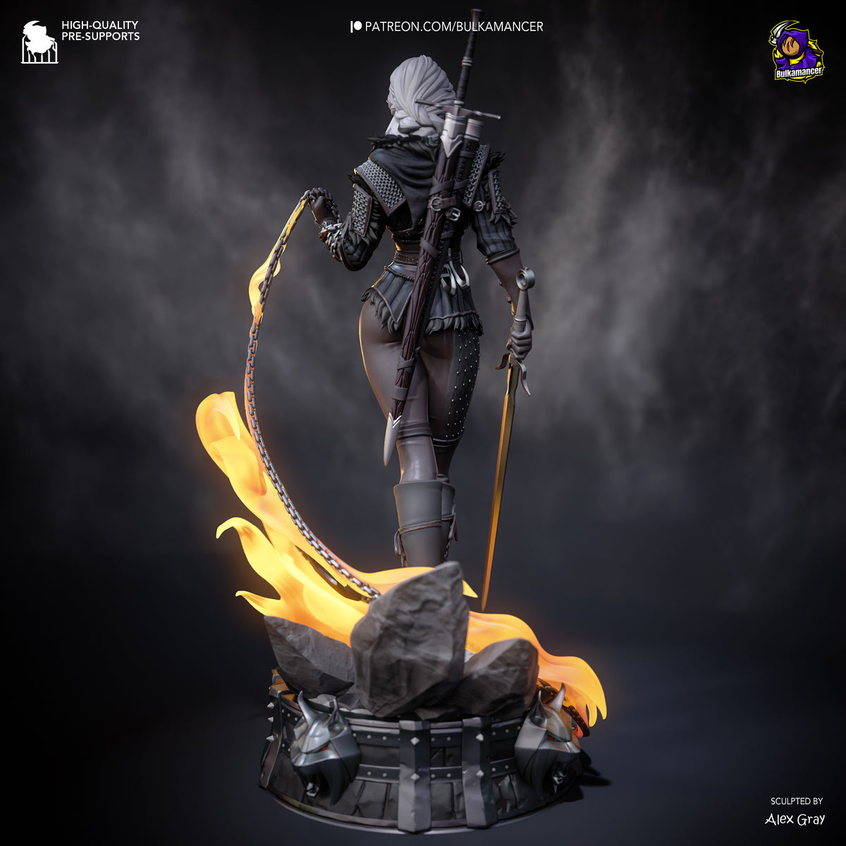 figurine ciri the witcher 4, the witcher 4, figurine ciri the witcher, figurine a peindre, geralt de riv